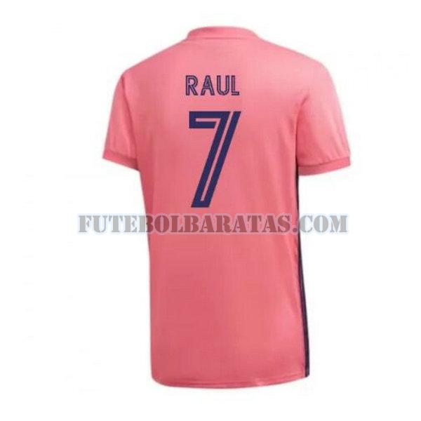 camisa raul 7 real madrid 2020-2021 away - rosa homens