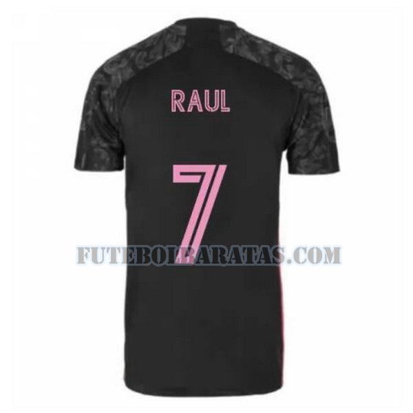 camisa raul 7 real madrid 2020-2021 third - preto homens