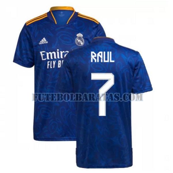 camisa raul 7 real madrid 2021 2022 away - azul homens