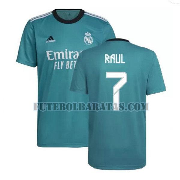 camisa raul 7 real madrid 2021 2022 third - verde homens