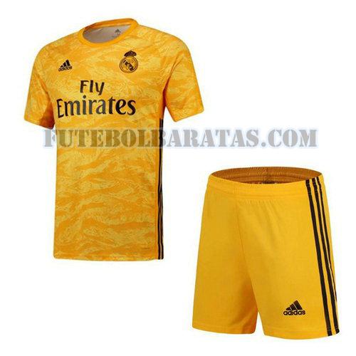 camisa real madrid 2019-2020 goleiro home - amarelo meninos