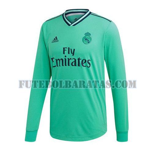 camisa real madrid 2019-2020 third manga comprida - verde homens