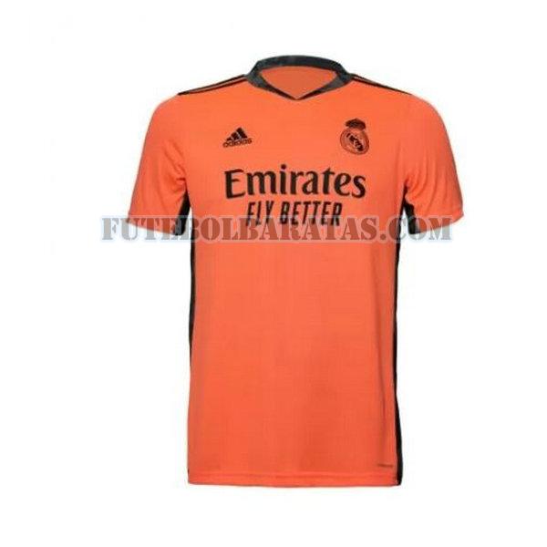 camisa real madrid 2020-2021 goleiro away - laranja homens