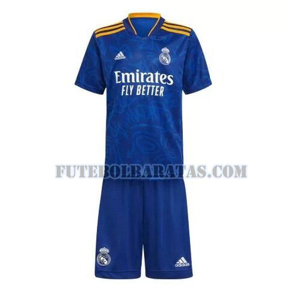 camisa real madrid 2021 2022 away - azul meninos