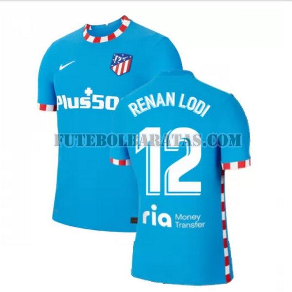camisa renan lodi 12 atlético madrid 2021 2022 third - azul homens