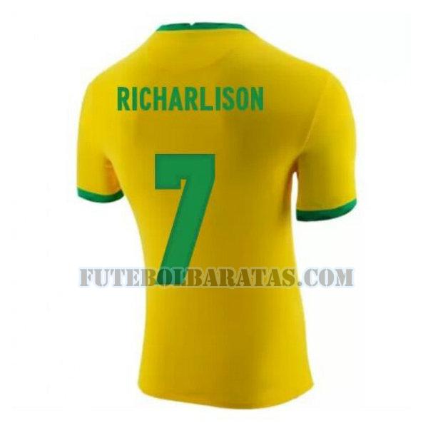 camisa richarlison 7 brasil 2020-2021 home - amarelo homens