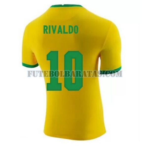 camisa rivaldo 10 brasil 2020-2021 home - amarelo homens