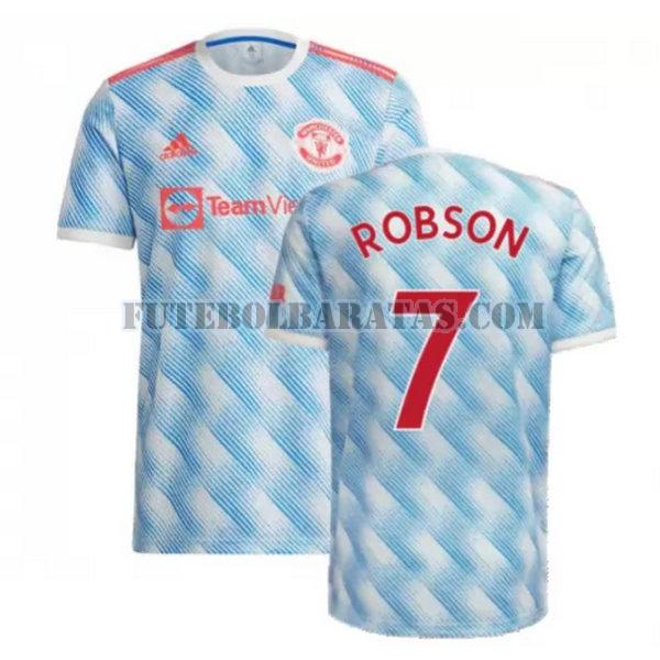 camisa robson 7 manchester united 2021 2022 away - azul homens