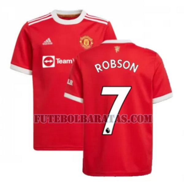 camisa robson 7 manchester united 2021 2022 home - vermelho homens
