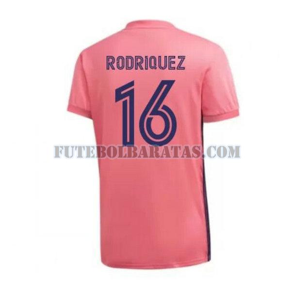 camisa rodriquez 16 real madrid 2020-2021 away - rosa homens