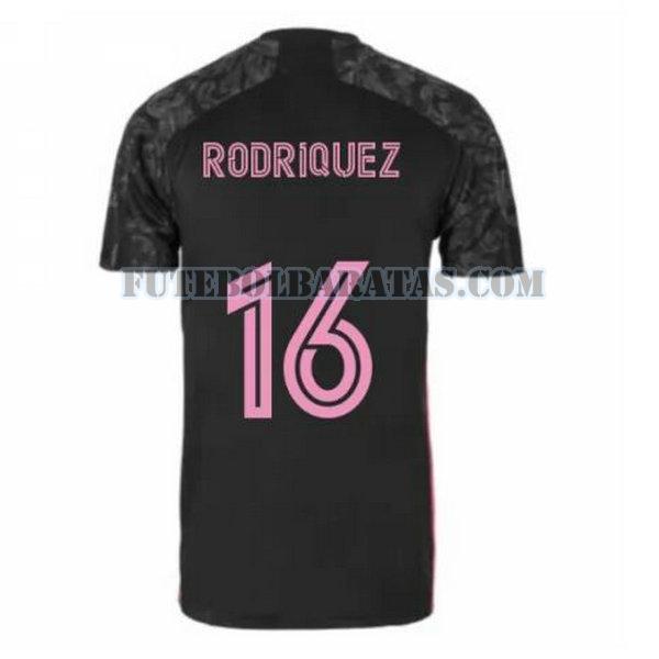 camisa rodriquez 16 real madrid 2020-2021 third - preto homens