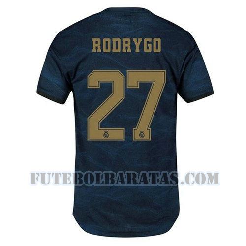 camisa rodrygo 27 real madrid 2019-2020 away - azul homens