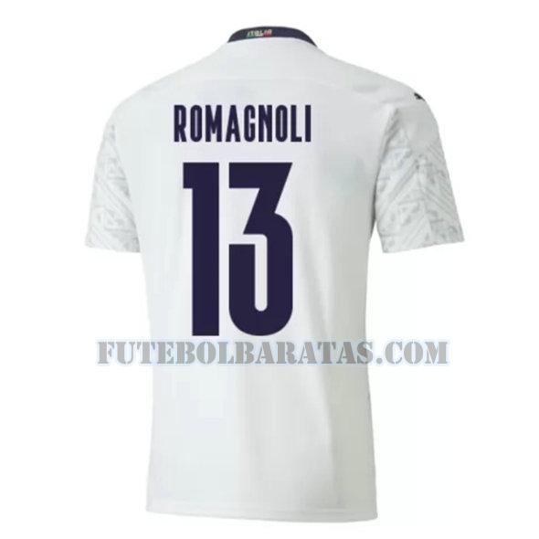 camisa romagnoli 13 itália 2020 away - branco homens