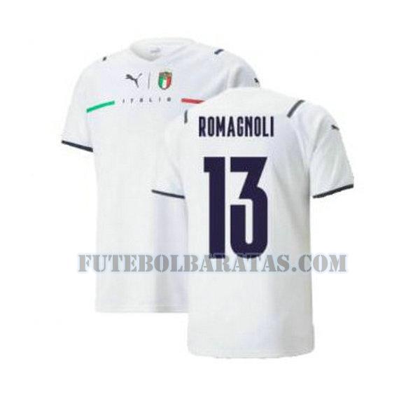 camisa romagnoli 13 itália 2021 2022 away - branco homens