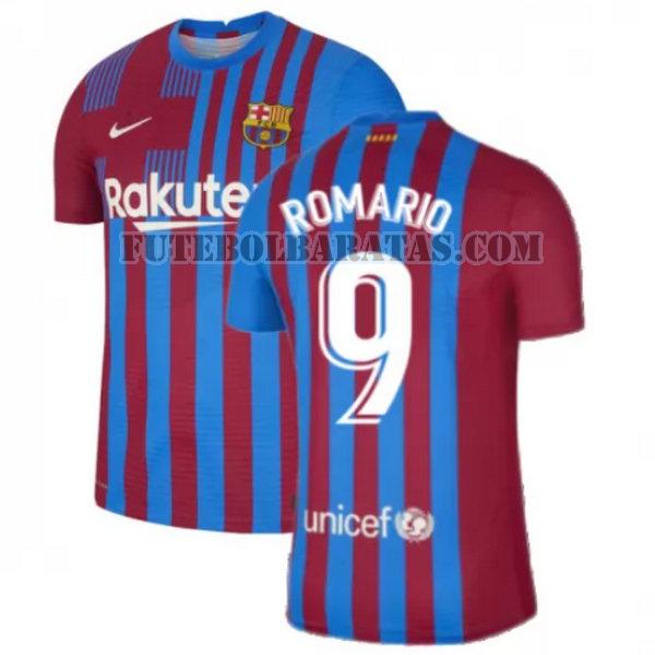 camisa romario 9 barcelona 2021 2022 home - vermelho branco homens