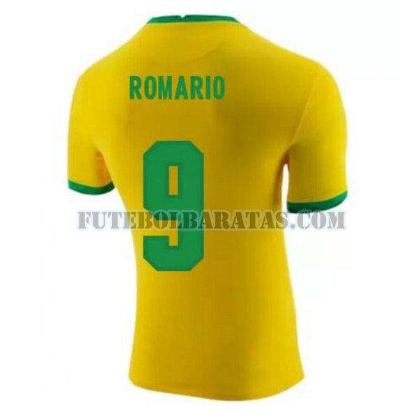 camisa romario 9 brasil 2020-2021 home - amarelo homens