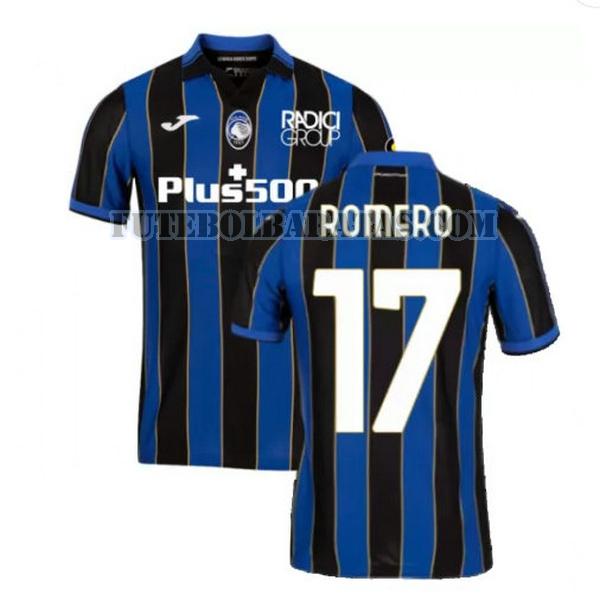 camisa romero 17 atalanta bc 2021 2022 home - azul preto homens