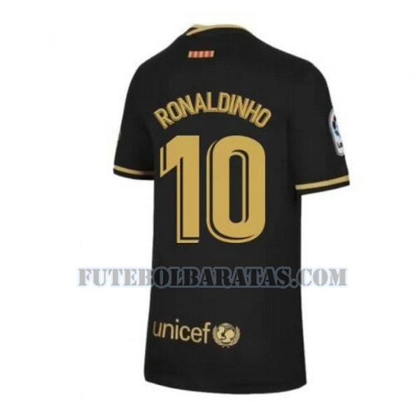 camisa ronaldinho 10 barcelona 2020-2021 away - preto homens