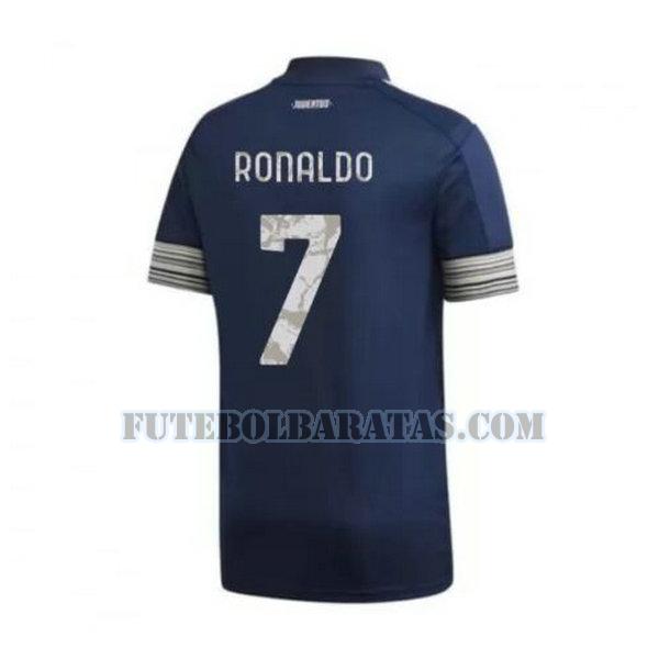 camisa ronaldo 7 juventus 2020-2021 away - azul homens