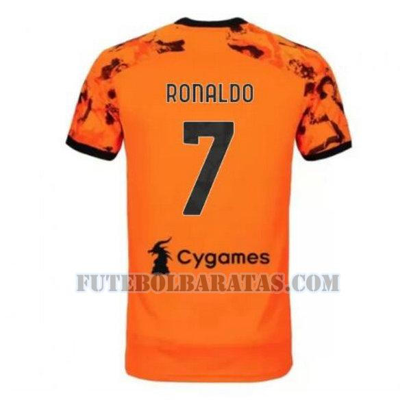 camisa ronaldo 7 juventus 2020-2021 third - laranja homens