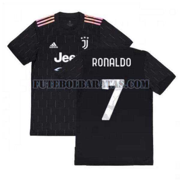 camisa ronaldo 7 juventus 2021 2022 away - preto homens