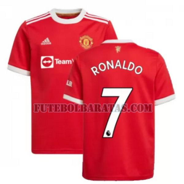 camisa ronaldo 7 manchester united 2021 2022 home - vermelho homens
