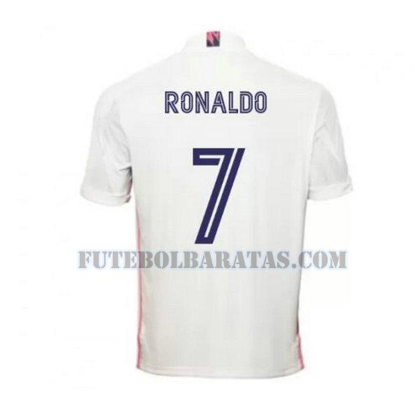 camisa ronaldo 7 real madrid 2020-2021 home - branco homens