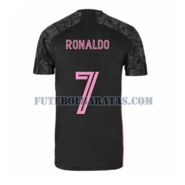 camisa ronaldo 7 real madrid 2020-2021 third - preto homens
