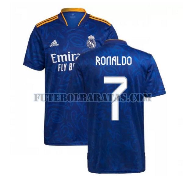 camisa ronaldo 7 real madrid 2021 2022 away - azul homens