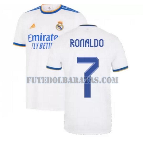 camisa ronaldo 7 real madrid 2021 2022 home - branco homens