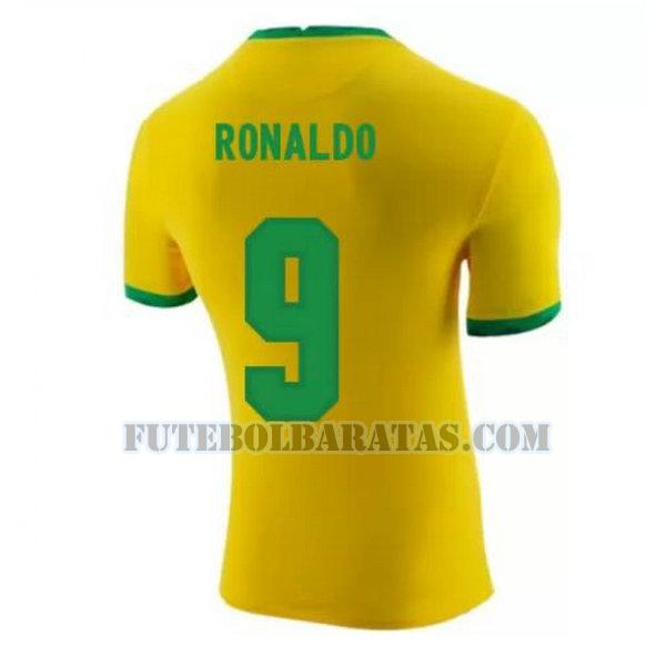 camisa ronaldo 9 brasil 2020-2021 home - amarelo homens