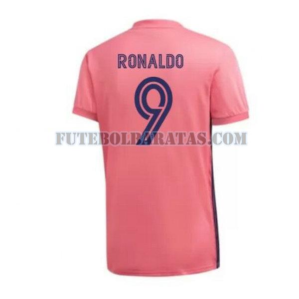 camisa ronaldo 9 real madrid 2020-2021 away - rosa homens