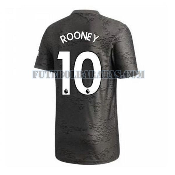 camisa rooney 10 manchester united 2020-2021 away - preto homens
