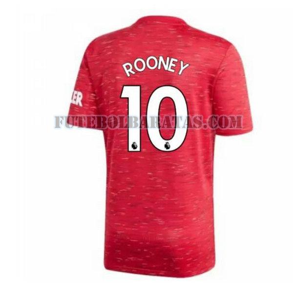 camisa rooney 10 manchester united 2020-2021 home - vermelho homens
