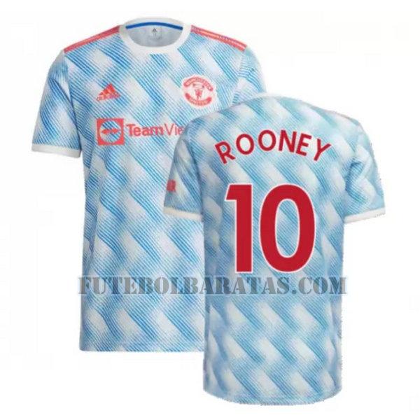camisa rooney 10 manchester united 2021 2022 away - azul homens
