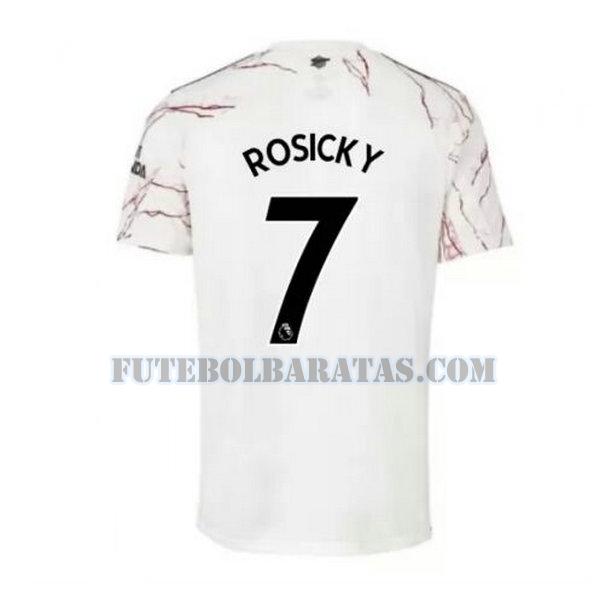 camisa rosicky 7 arsenal 2020-2021 away - branco homens