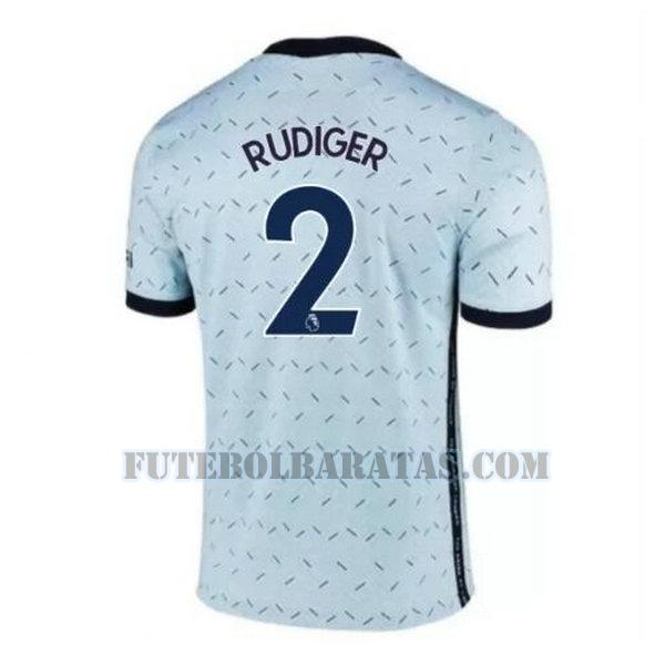 camisa rudiger 2 chelsea 2020-2021 away - azul homens