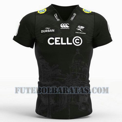 camisa rugby sharks 2018 home - preto homens