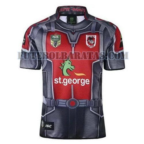 camisa rugby st. george illawarra dragons 2017-2018 - cinza homens