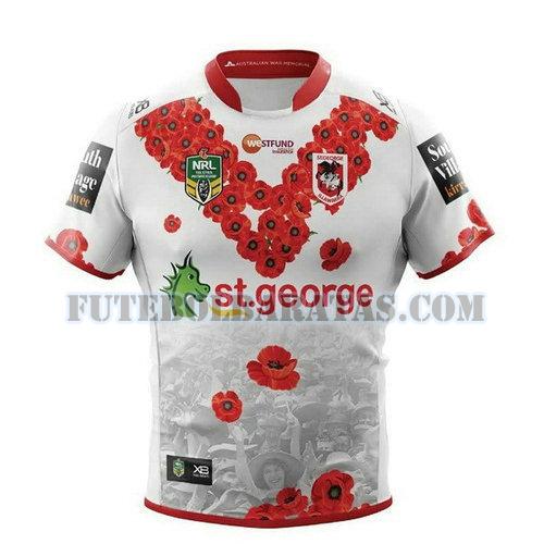camisa rugby st. george illawarra dragons 2018 - branco homens