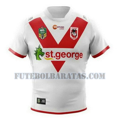 camisa rugby st. george illawarra dragons 2018 home - branco homens