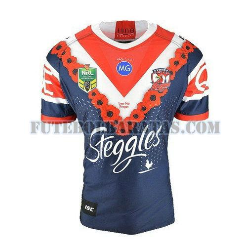 camisa rugby sydney roosters 2018 - azul homens