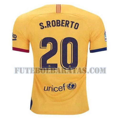 camisa s.roberto 20 barcelona 2019-2020 away - amarelo homens