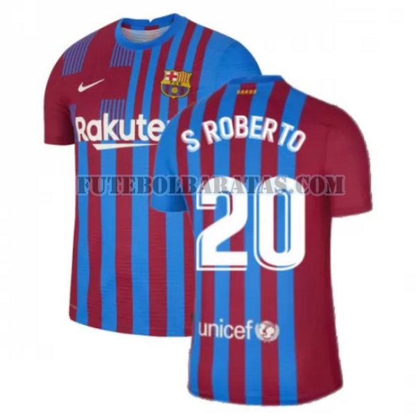 camisa s roberto 20 barcelona 2021 2022 home - vermelho branco homens