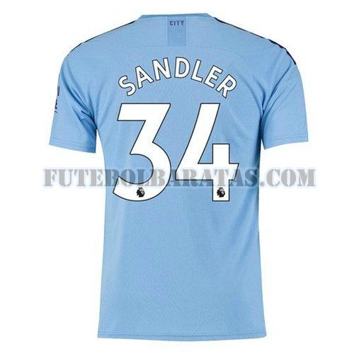 camisa sandler 34 manchester city 2019-2020 home - azul homens