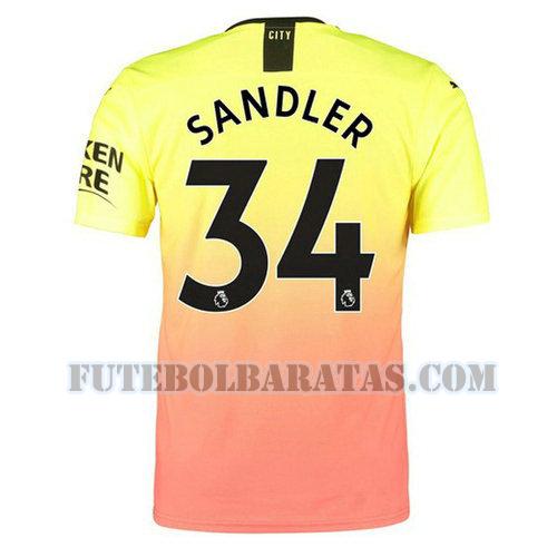 camisa sandler 34 manchester city 2019-2020 third - laranja homens