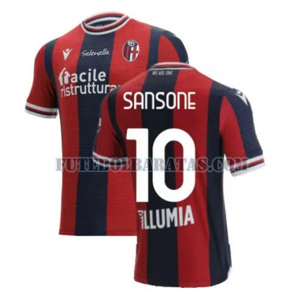 camisa sansone 10 bologna 2021 2022 home - vermelho azul homens