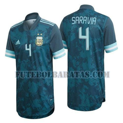 camisa saravia 4 argentina 2020 away - azul homens