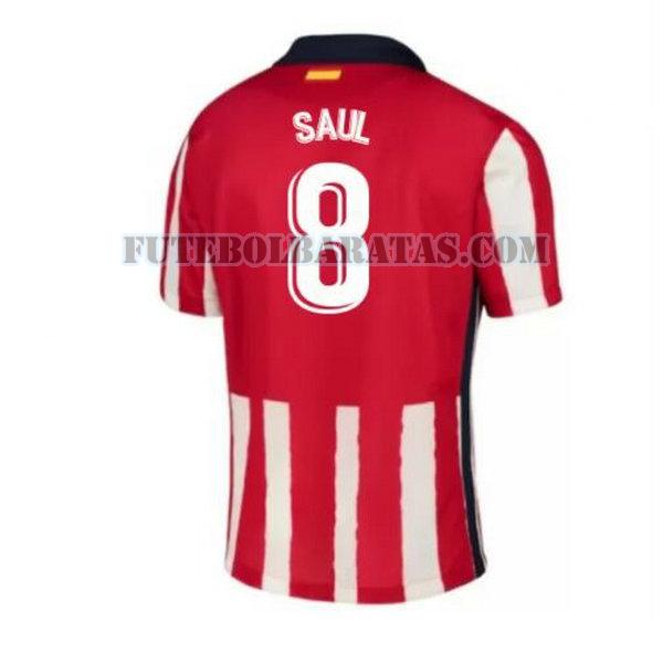 camisa saul 8 atlético madrid 2020-2021 home - vermelho homens