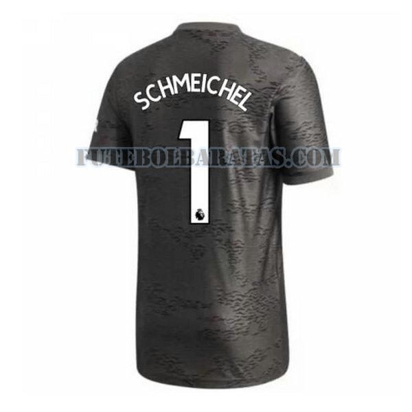 camisa schmeichel 1 manchester united 2020-2021 away - preto homens